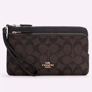 Coach - Double Zip Wallet In Signature Canvas - NEW WITH TAGS